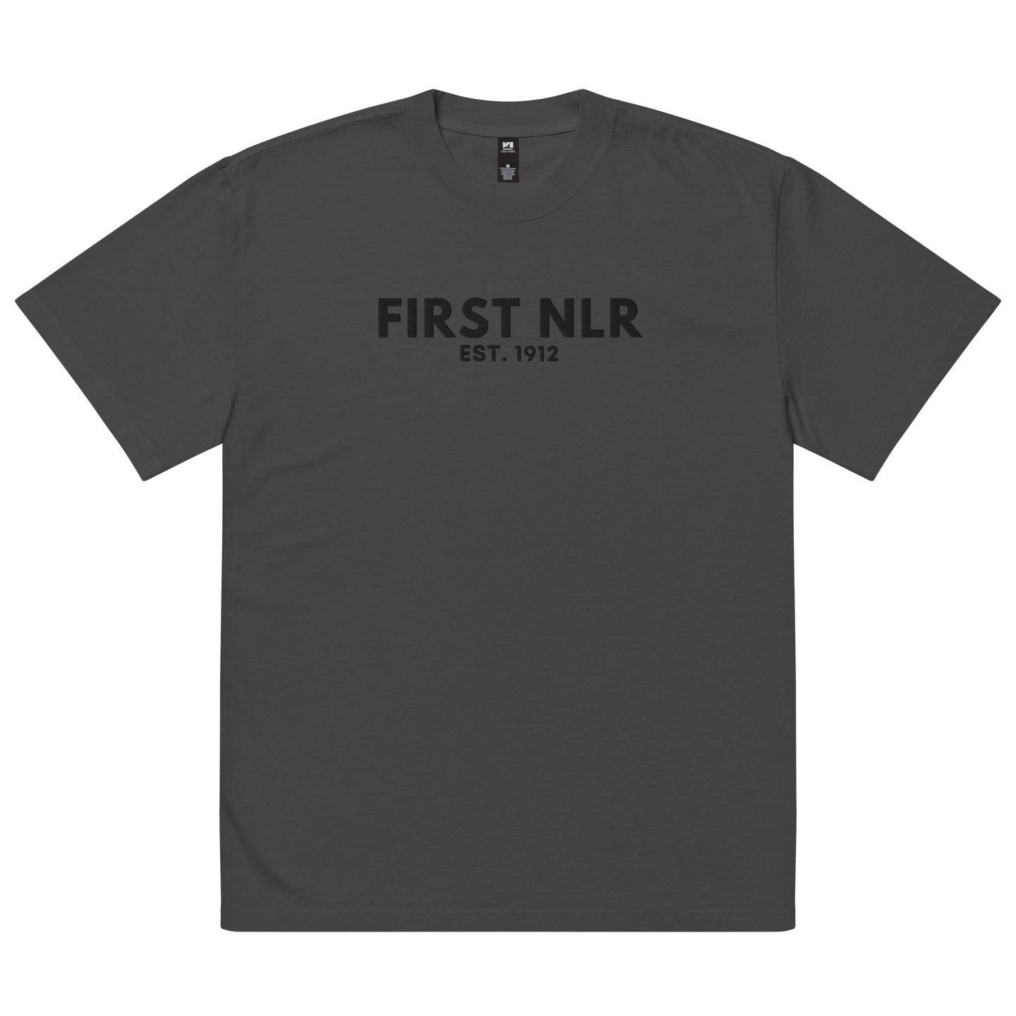 First NLR Embroidered (Black) Oversized faded t-shirt