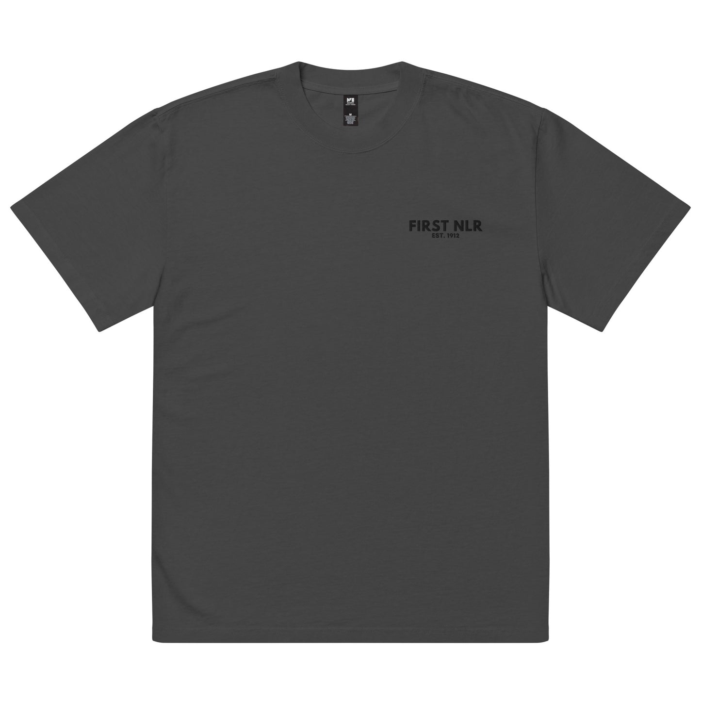 First NLR Pocket Embroidered (Black) Oversized faded t-shirt