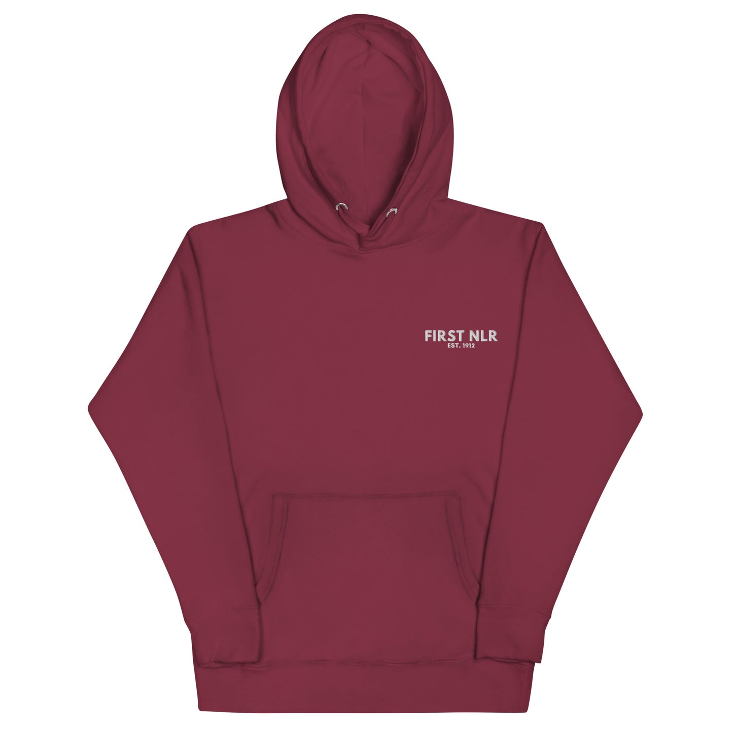 First NLR Pocket Embroidered (White) Hoodie
