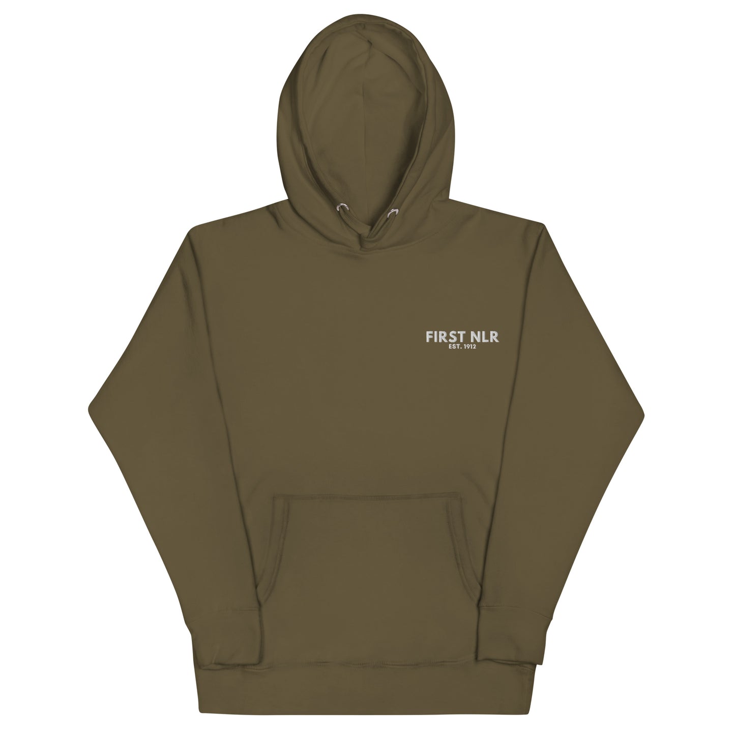 First NLR Pocket Embroidered (White) Hoodie