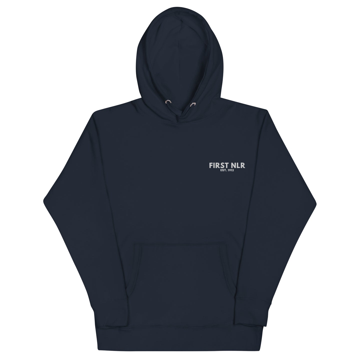 First NLR Pocket Embroidered (White) Hoodie